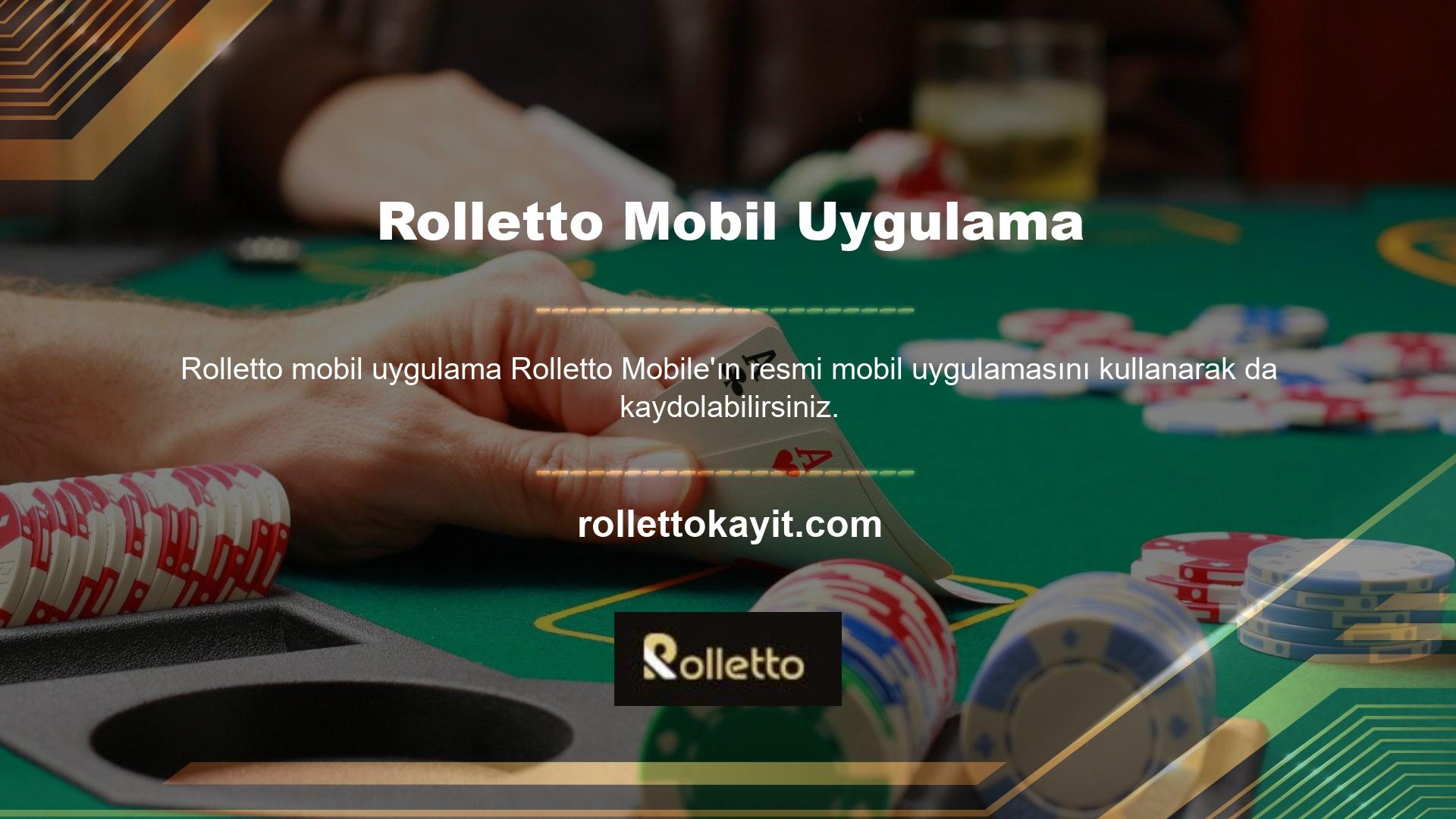 Rolletto mobil uygulamasını indirmek için lütfen aşağıdaki adımları izleyin: Ana sayfanın sağ üst köşesindeki 'Giriş' seçeneğine kaydolun ve üye değilseniz, tıklayın